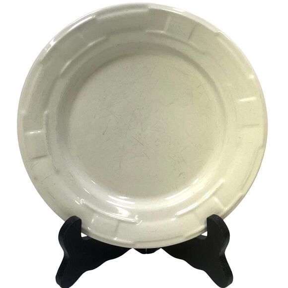 Longaberger Woven Traditions Pottery IVORY 7.25" Bread/Butter Plate USA-Set of 2 - Picture 2 of 6